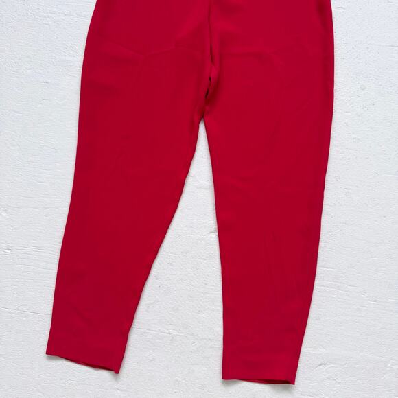 Topshop Red Strapless Pleated Jumpsuit US 4 Zip Back Fitted Bodice - Picture 3 of 6